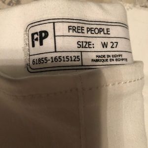 White Free People Frayed Hemmed Jean/Pant